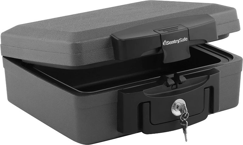 Photo 1 of Sentry Safe Safe Box, Fireproof Waterproof, Lock Box, Black, Exterior: 14.125 in W x 13 in D x 5.75 in H
