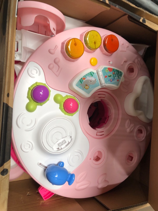 Photo 2 of Bright Starts Around We Go 2-in-1 Walk-Around Baby Activity Center & Table, Tropic Coral, Ages 6 Months+ Tropical Coral