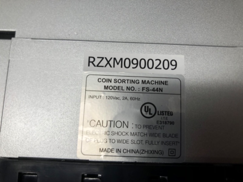 Photo 3 of Royal Sovereign 4 Row Electric Coin Counter with Patented Anti-Jam Technology & Digital Counting Display (FS-44N), Black FS-44N FS-44N