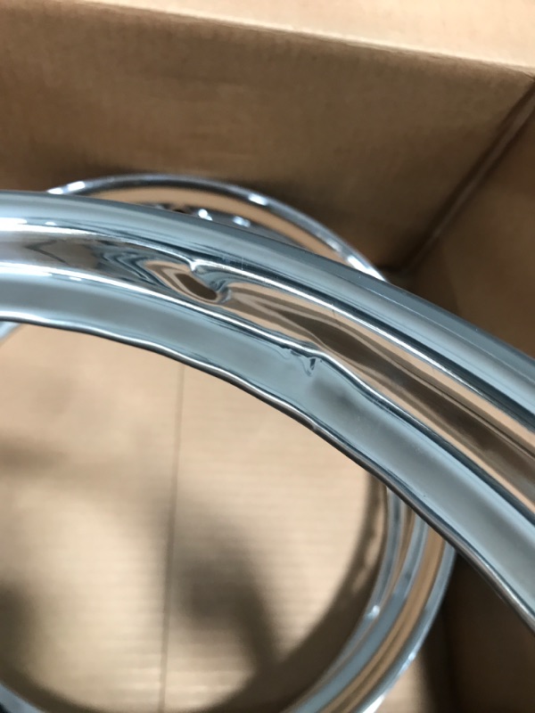 Photo 4 of 2 DENTED SEE PICS*** United Pacific A6224-1 Stainless Steel 15-inch Smooth Beauty Trim Ring, Highly Polished, Smooth Style, Beauty Rim Trim - ONE 15-inch Trim Rim 15"