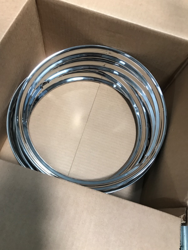 Photo 2 of 2 DENTED SEE PICS*** United Pacific A6224-1 Stainless Steel 15-inch Smooth Beauty Trim Ring, Highly Polished, Smooth Style, Beauty Rim Trim - ONE 15-inch Trim Rim 15"