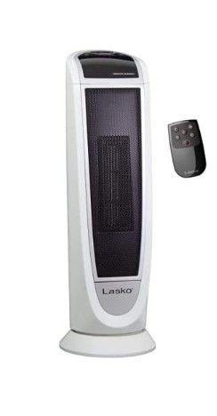 Photo 1 of Lasko 5160 Ceramic Tower Heater with Remote Control, Black 5160 & 5165 Digital Ceramic Tower Heater with Remote Control, 1500W, White