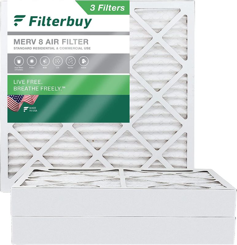 Photo 1 of 
Filterbuy 24x24x4 Air Filter MERV 8 Dust Defense (4-Pack), Pleated HVAC AC Furnace Air Filters Replacement (Actual Size: 23.38 x 23.38 x 3.63 Inches)