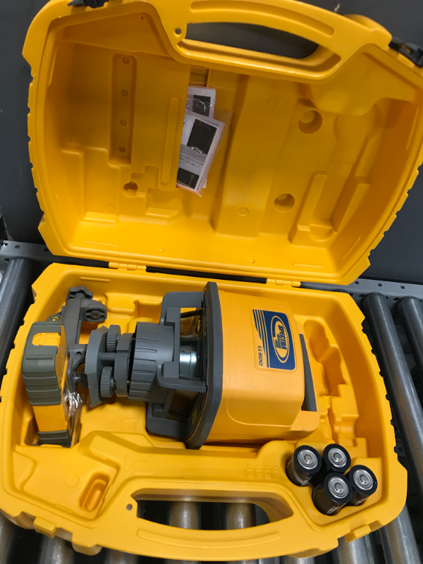 Photo 1 of Spectra Precision LL500 Self-Leveling Laser Level with HL700 Receiver, C70 Rod Clamp, Alkaline Batteries, Carry Case, Yellow