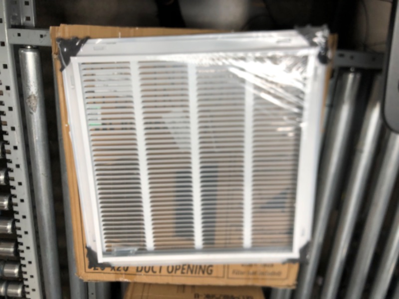 Photo 3 of 20"W x 20"H [Duct Opening Measurements] Steel Return Air Filter Grille [Removable Door] for 1-inch Filters | Vent Cover Grill, White | Outer Dimensions: 22 5/8"W X 22 5/8"H for 20x20 Duct Opening Duct Opening style: 20 Inchx20 Inch