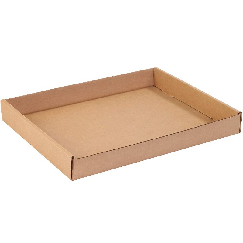 Photo 1 of **MINOR SHIPPING DAMAGE**15" x 12" x 1 3/4" Corrugated Cardboard Tray, Kraft, Pack of 50, for Shipping and Storing, by Choice Shipping Supplies (CS15122CT)
