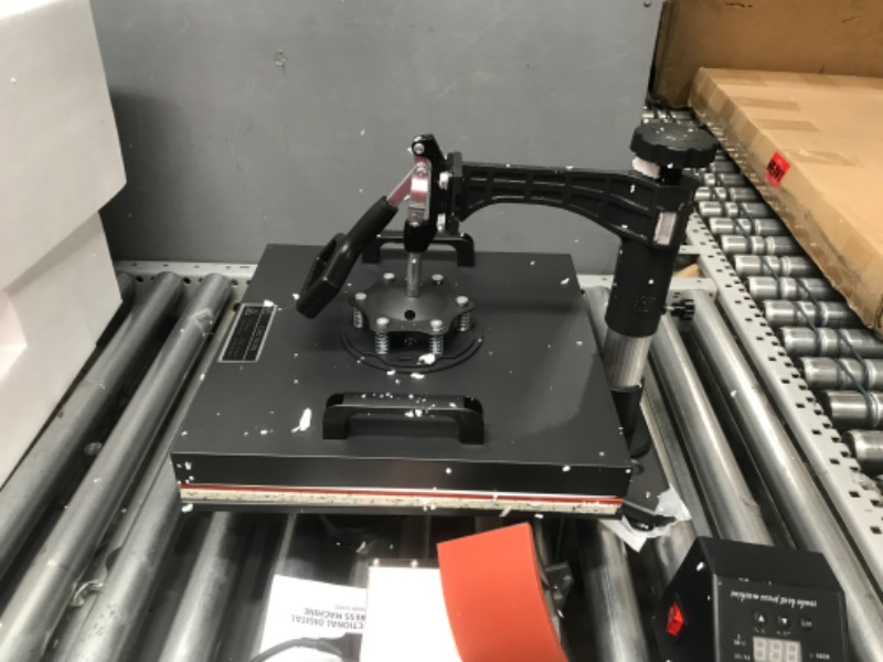 Photo 2 of VEVOR Heat Press Machine, 15x15in 2in1, Clamshell Sublimation Transfer Printer with Teflon Coated, Digital Precise Heat Control, Powerpress for T-Shirts Hats Caps Black
*****incomplete**** nonfunctional****