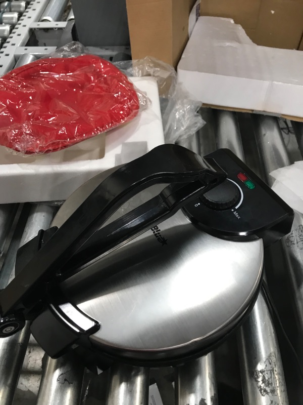 Photo 4 of USED. 10inch Roti Maker by StarBlue with FREE Roti Warmer - The automatic Stainless Steel Non-Stick Electric machine to make Indian style Chapati, Tortilla, Roti AC 110V 50/60Hz 1200W
