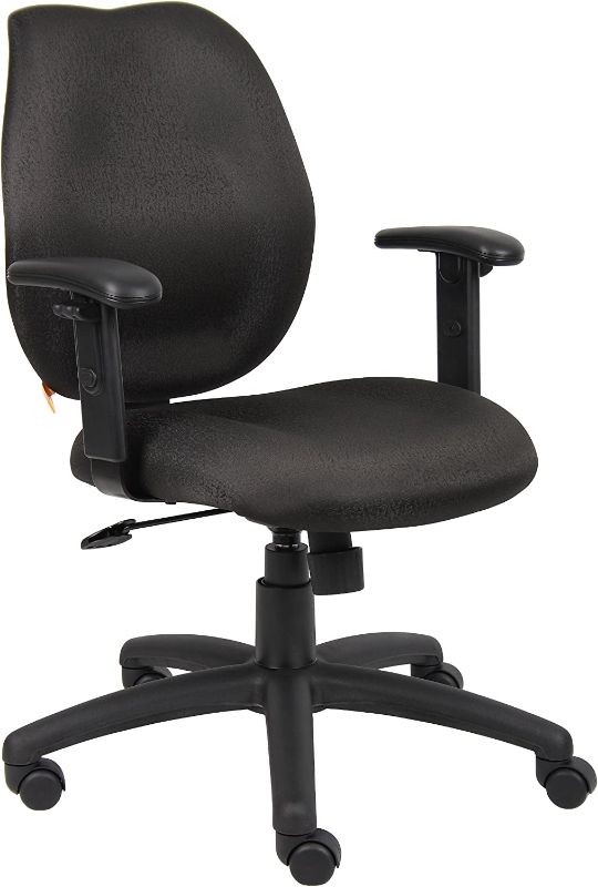 Photo 1 of USED. Boss Office Products Any Task Mid-Back Task Chair with Adjustable Arms in Black
