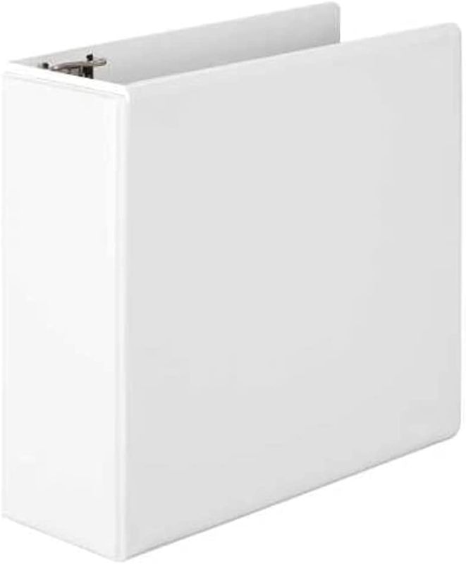 Photo 1 of  3 Ring Binder, Heavy Duty D-Ring View Binder, Extra Durable Hinge, White, 1 Case