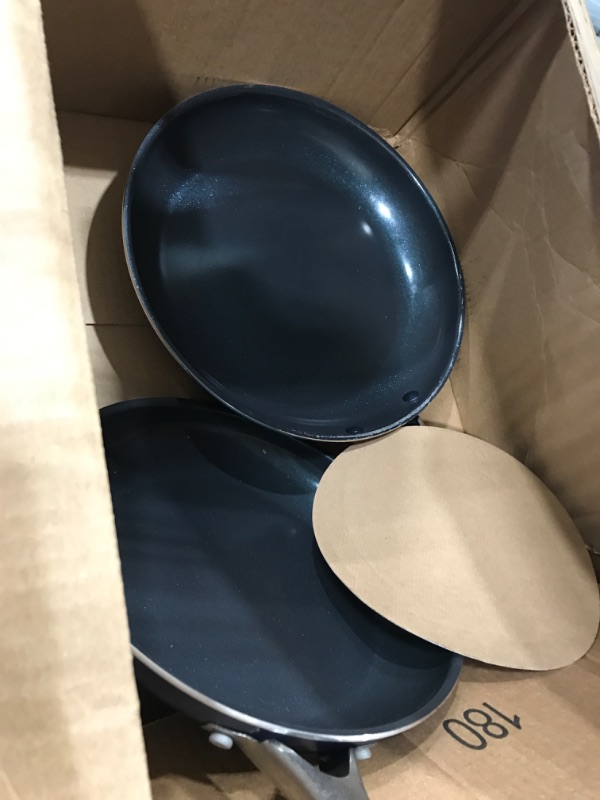 Photo 1 of Blue Diamond Cookware Diamond Infused Ceramic Nonstick 9.5" and 11" Frying Pan Skillet Set, PFAS-Free, Dishwasher Safe, Oven Safe, Blue 9.5" and 11" Frying Pan Skillet Set PFAS-Free