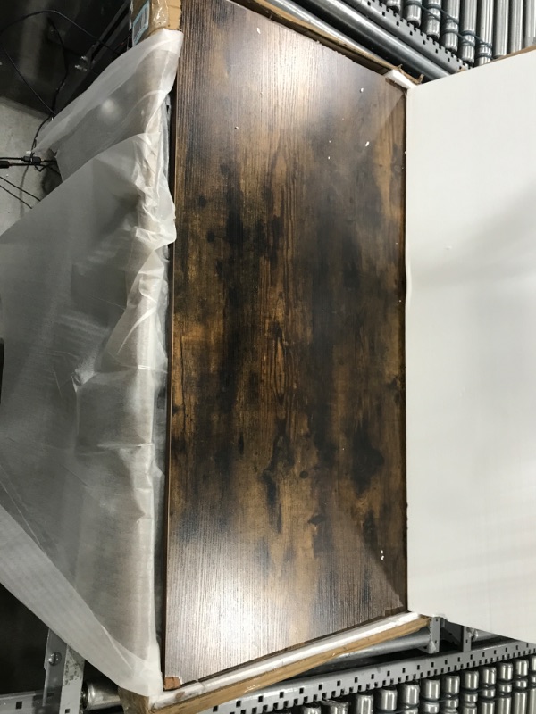 Photo 1 of **DAMAGED** Marvelous World Home Office Desk, 55''Computer Desk Built in a Power Strip with 4 Outlets and 2 USB, Durable and Stable PC Desk Support UP to 800 LBS 55'' Rustic Brown01