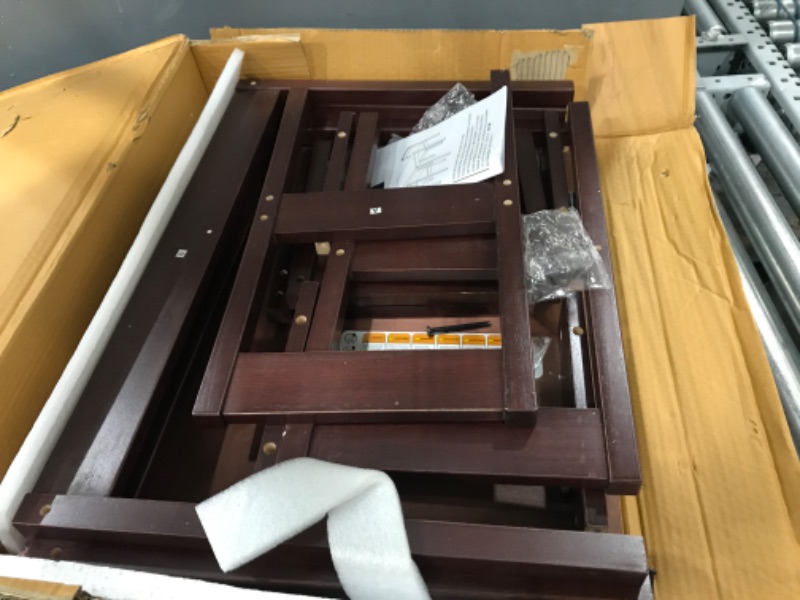 Photo 2 of **DAMAGED MISSING HARDWARE** Amazon Basics Solid Wood Kiddie Table Set with Two Chairs, Espresso