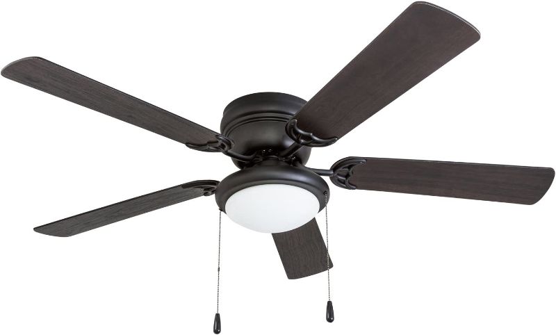 Photo 1 of **PARTS ONLY* DAMAGED** Portage Bay 50251 Hugger 52" Matte Black West Hill Ceiling Fan with Bowl Light Kit
