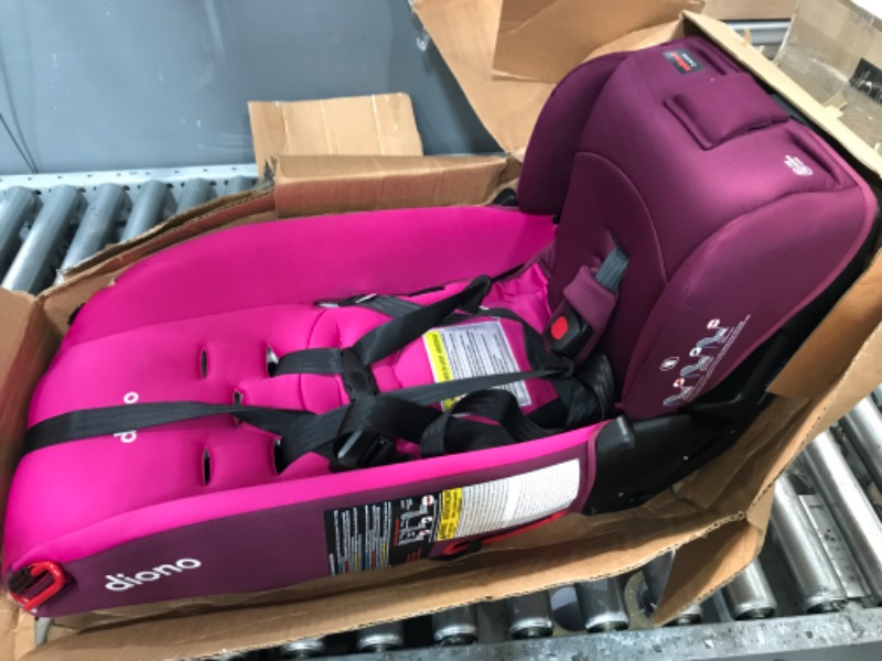 Photo 2 of **MINOR DAMAGE** Diono Radian 3R, 3-in-1 Convertible Car Seat, Rear Facing & Forward Facing, 10 Years 1 Car Seat, Slim Fit 3 Across, Pink Blossom Radian 3R Fits 3 Across Pink Blossom