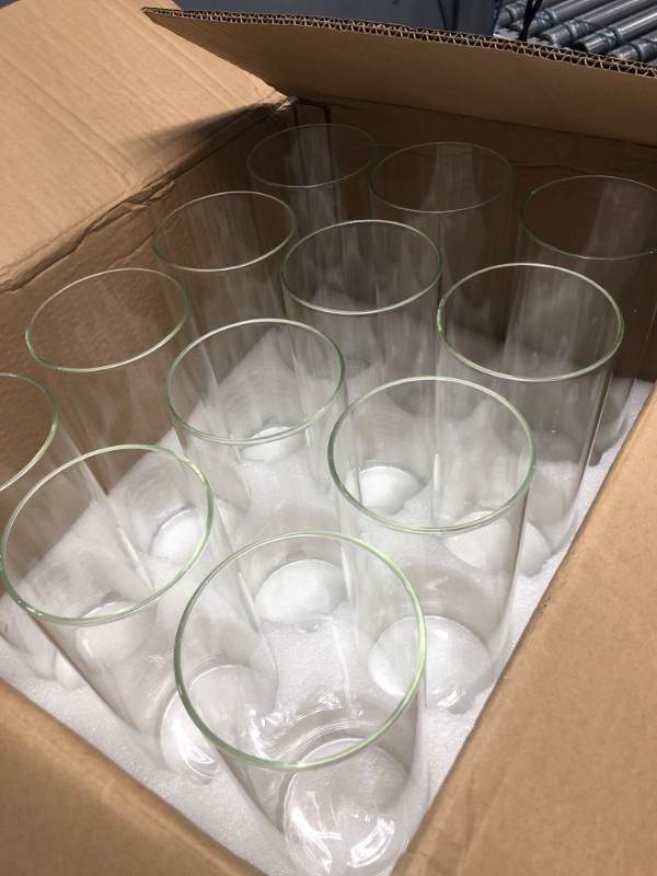 Photo 2 of 12 Pack Glass Cylinder Vases Clear Flower Vase 10 Inches Tall Floating Candle Holders Centerpiece Vases for Table Home Wedding Decorations Formal Dinners(10 Inch)