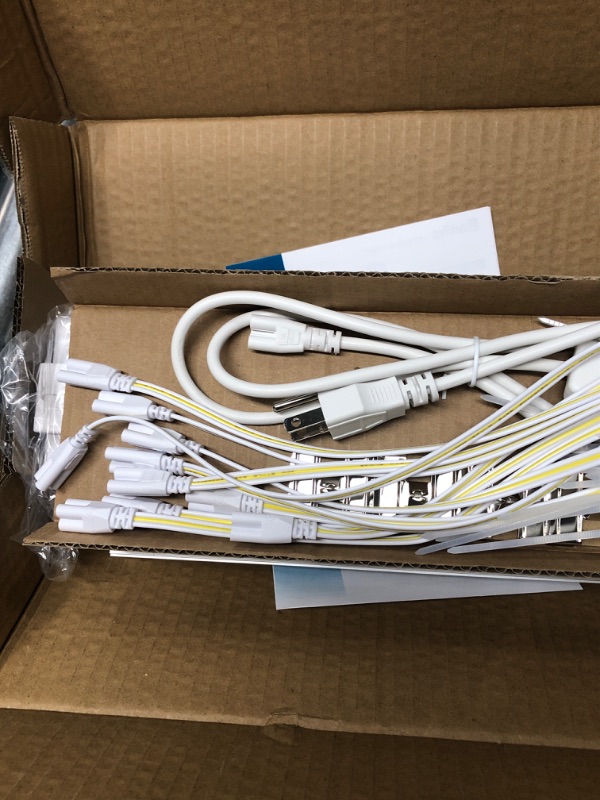 Photo 1 of (6 Pack) Barrina LED T5 Integrated Single Fixture, 4FT, 2200lm, 6500K (Super Bright White), 20W, Utility LED Shop Light, Ceiling and Under Cabinet Light, Corded Electric with ON/OFF Switch, ETL Listed
