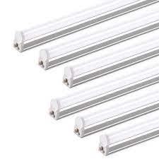 Photo 1 of (6 Pack) Barrina LED T5 Integrated Single Fixture, 4FT, 2200lm, 6500K (Super Bright White), 20W, Utility LED Shop Light, Ceiling and Under Cabinet Light, Corded Electric with ON/OFF Switch, ETL Listed
