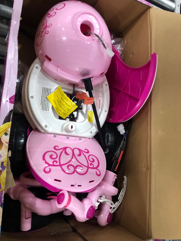 Photo 2 of **PARTS ONLY**
Kid Trax Toddler Disney Princess Electric Quad Ride On Toy, Kids 1.5-3 Years Old, 6 Volt Battery and Charger Included, Max Weight 45 lbs, Princess Pink Disney Princesses Pink