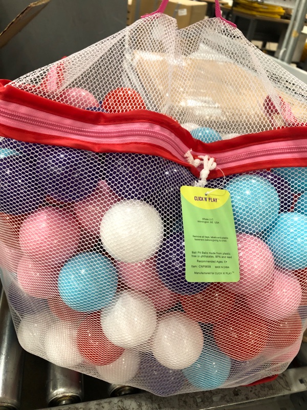 Photo 3 of Click N' Play Ball Pit Balls for Kids, Plastic Refill Balls, 200 Pack, Phthalate and BPA Free, Includes a Reusable Storage Bag with Zipper, Bright Colors, Gift for Toddlers and Kids Pastel Colors