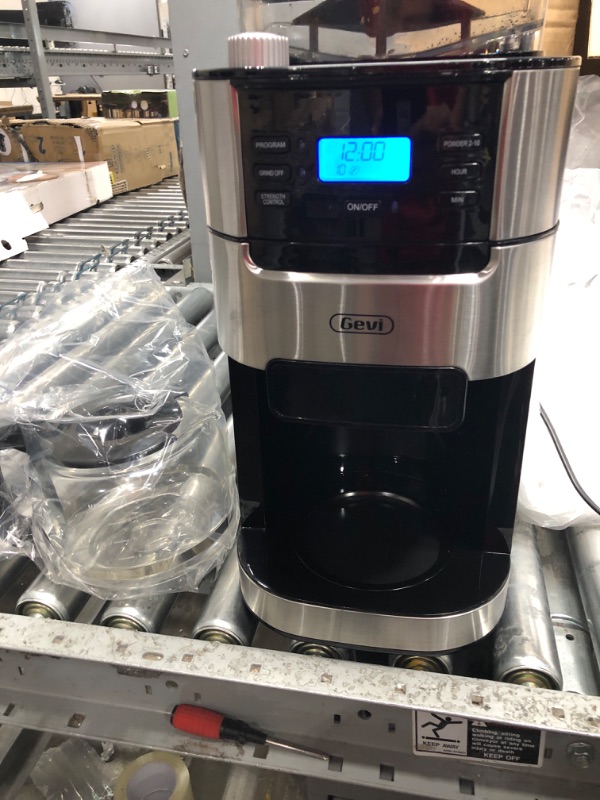 Photo 2 of 10-Cup Drip Coffee Maker, Grind and Brew Automatic Coffee Machine with Built-In Burr Coffee Grinder, Programmable Timer Mode and Keep Warm Plate, 1.5L Large Capacity Water Tank