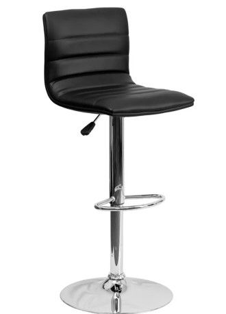 Photo 1 of Delacora Contemporary Adjustable Height Bar and Counter Stool with Swivel Seat and Pedestal Base
