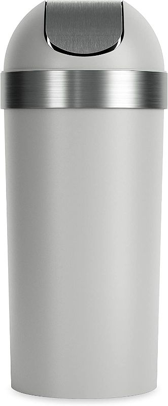 Photo 1 of Umbra Venti Swing-Top 16.5-Gallon Kitchen Trash Lid– Large, 35-inch Tall Garbage Can for Indoor, Outdoor or Commercial Use, Grey
