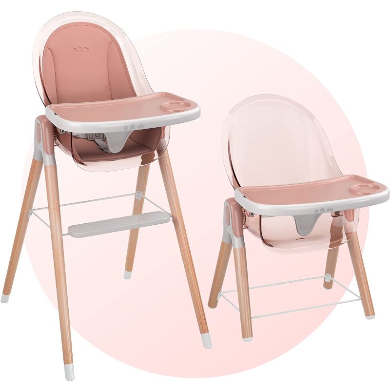 Photo 1 of **MISSING SOME HARDWARE**
Children of Design 6 in 1 Deluxe Wooden High Chair for Babies & Toddlers, Modern Safe & Compact Baby Highchair, Easy to Clean & Assemble