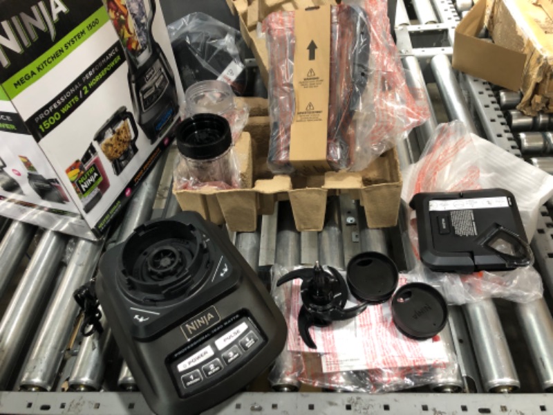 Photo 3 of ***PARTS ONLY*** Ninja BL770 Mega Kitchen System, 1500W, 4 Functions for Smoothies, Processing, Dough, Drinks & More, with 72-oz.* Blender Pitcher, 64-oz. Processor Bowl, (2) 16-oz. To-Go Cups & (2) Lids, Black BL770 Black