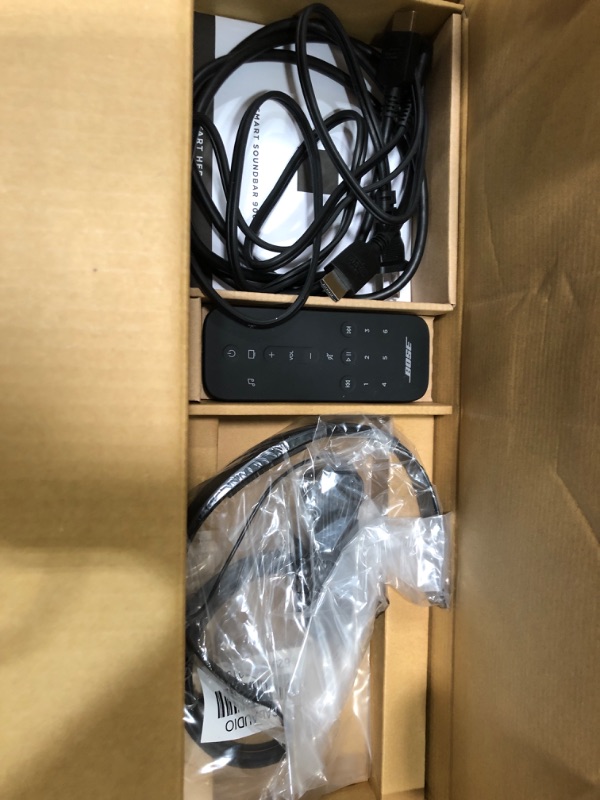 Photo 1 of Bose Smart Soundbar 900 Dolby Atmos with Alexa Built-in, Bluetooth connectivity - White & Bass Module Connection Cable