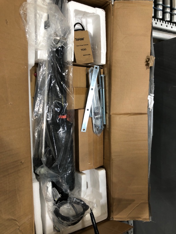 Photo 1 of TOPENS A8S Automatic Gate Opener Kit Heavy Duty Solar Single Gate Operator for Single Swing Gates Up to 880 Pounds Gate Motor with Solar Panel