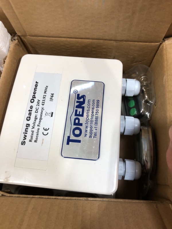 Photo 1 of TOPENS A8S Automatic Gate Opener Kit Heavy Duty Solar Single Gate Operator for Single Swing Gates Up to 880 Pounds Gate Motor with Solar Panel