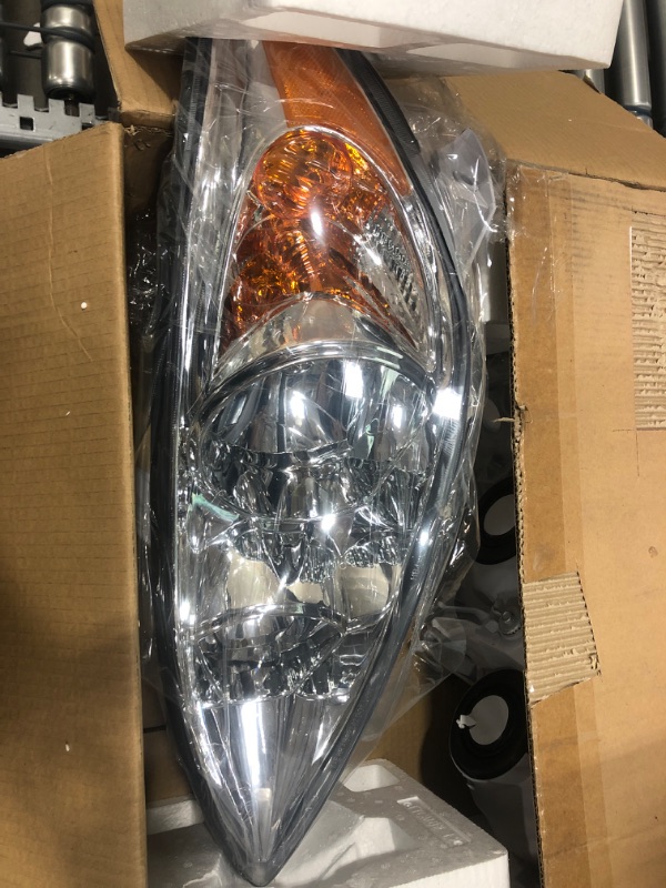 Photo 2 of AS Headlight Assembly Compatible with 2002-2004 TOYOTA CAMRY Chrome Housing Amber Reflector Clear Lens Driver and Passenger Side