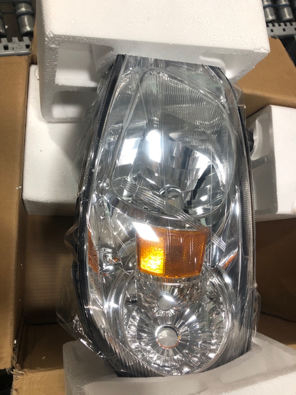 Photo 2 of ADCARLIGHTS for 2005-2010 Cobalt Headlight Assembly compatible with 2005-2010 Chevy Cobalt / 2007-2009 Pontiac G5 / 2005-2006 Pursuit Clear Lens Chrome Housing Amber Reflector Headlamp Replacement L+R OE Replacement A-Chrome Housing Amber Reflector