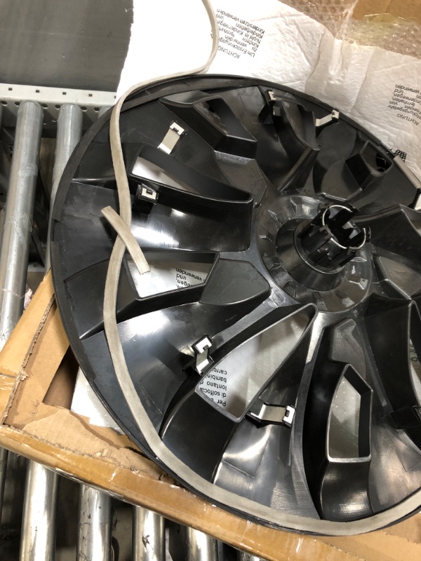 Photo 3 of BASENOR 2023-2020 Tesla Model Y Hubcaps 19 Inch Wheel Cover (Model 3 18'' Turbine) ***Some Adhesive Strips are Starting to Peel off, as seen in Picture***