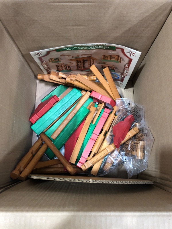 Photo 1 of LINCOLN LOGS-Collector's Edition Village-327 Pieces-Real Wood Logs-Ages 3+ - Best Retro Building Gift Set & Horseshoe Hill Station-83 Pieces-Real Wood Logs - Ages 3+ Blocks Game Kit + Hill Station ***Can is Damaged as Seen in Picture***