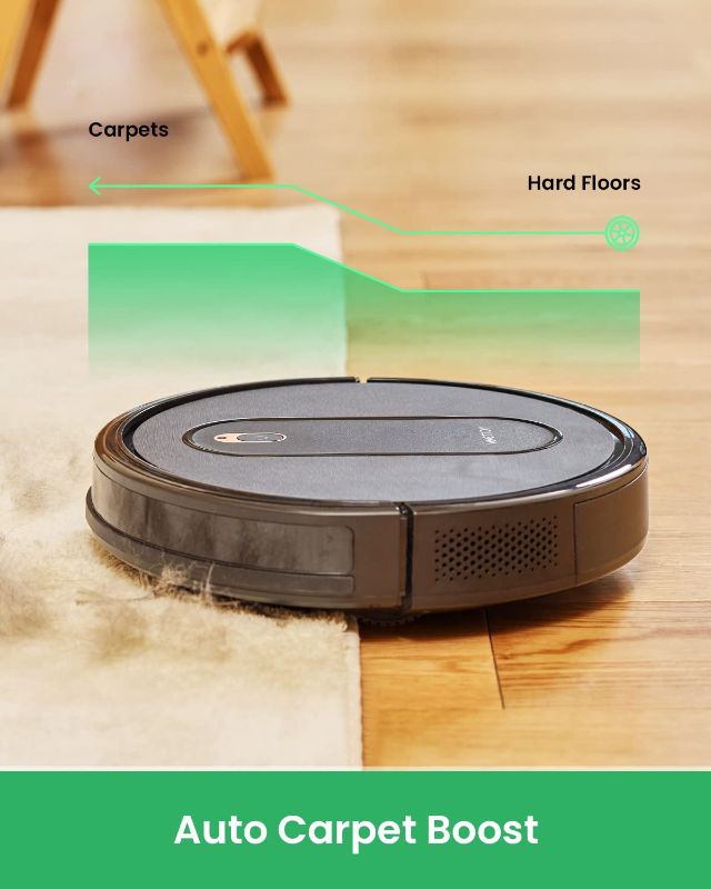 Photo 7 of Vactidy Nimble Robot Vacuum Cleaner, 2000Pa Strong Suction Robotic Vacuums, Super Slim, Quiet, Schedule Setting, Self-Charging, App/WiFi/Alexa Control, Ideal for Hard Floor, Carpet, Pet Hair, T6 Black