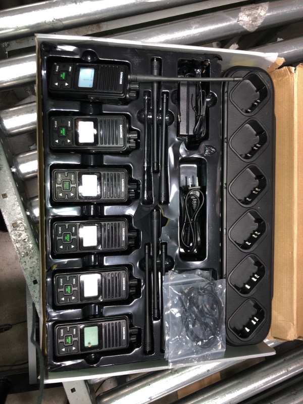 Photo 2 of Long Range SAMCOM 2 Way Radio, 3000mAh High Power Two Way Radios for Adults Rechargeable, 6 Pack FPCN10A Heavy Duty Programmable UHF Handheld Walkie Talkies with 6 Way Multi-Unit Charger Gang With 6-in-1 Charging Base