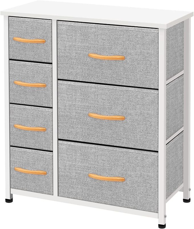 Photo 1 of *SIMIALR TO STOCK PHOTO*- CubiCubi 7-Drawer Storage Dresser for Bedroom, Chest of Drawers, Bedroom Furniture Set, Chester Drawers, Unit Standing Organizer, Light Grey
