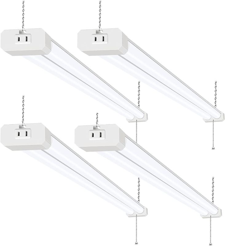 Photo 1 of 4 Pack 4FT LED Shop Light, Linkable Utility Shop Lights, 42W, 