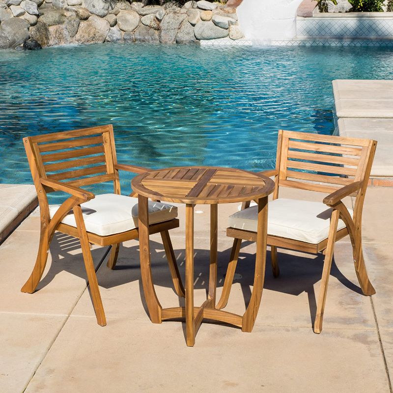 Photo 1 of *BOX ONE OF 2*- ONLY TABLE*- Christopher Knight Home Coronado Acacia Wood Bistro Set, 1-Pcs , Teak Finish Table 