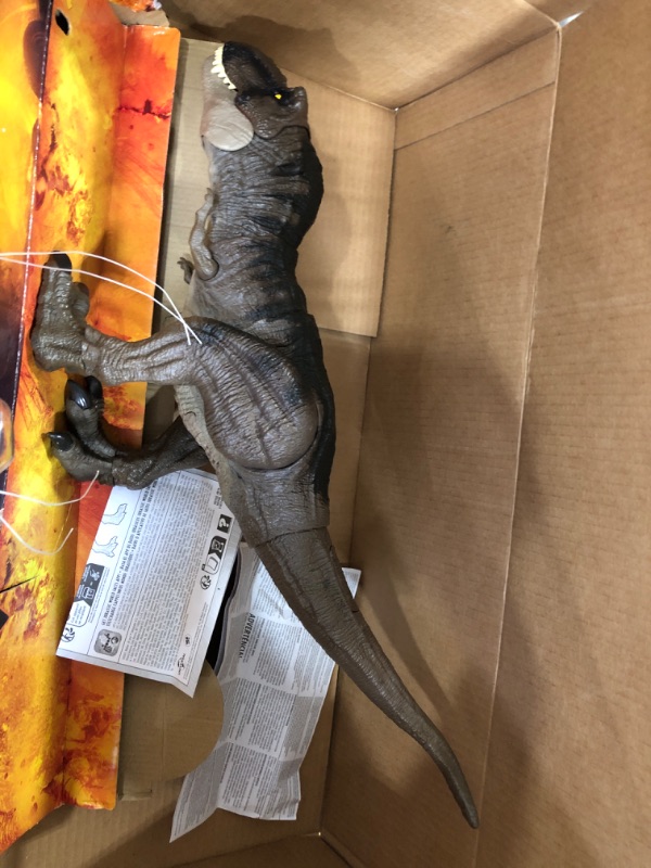 Photo 2 of ?Jurassic World Dominion Dinosaur T Rex Toy, Thrash ‘N Devour Tyrannosaurus Rex Action Figure with Sound and Motion???? Frustration Free Packaging