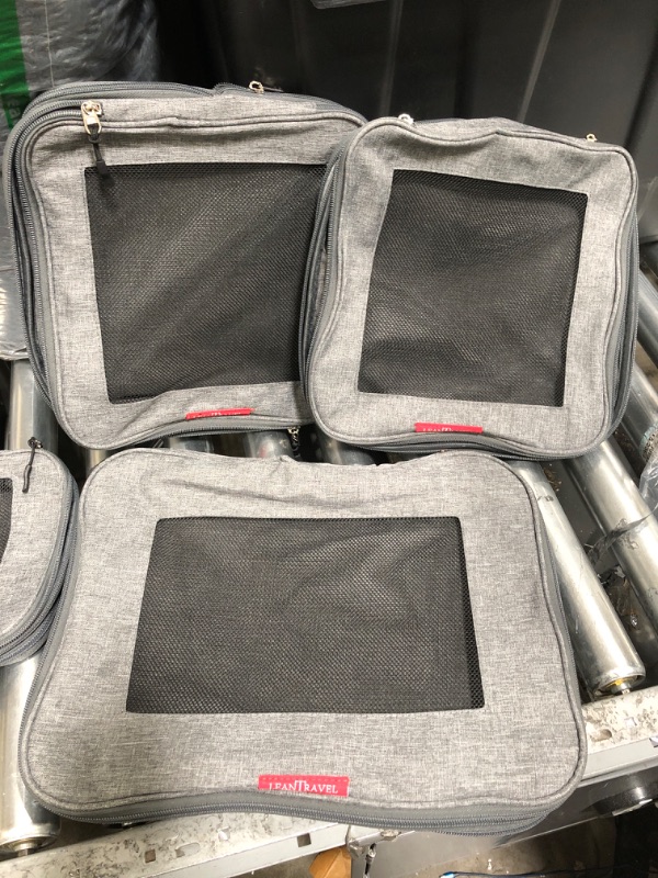 Photo 2 of *** ONLY 4 INSIDE MISSING ONE LARGE AND ONE XS *** Compression Packing Cubes for Travel Organizers with Double Zipper (6-Pack (2L+2M+2S), Grey) 6-Pack (2L+2M+2S) Grey