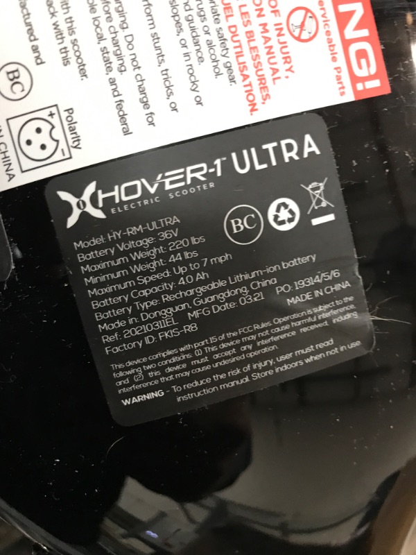 Photo 1 of Hover-1 Ultra Electric Self-Balancing Hoverboard Scooter Ultra Black