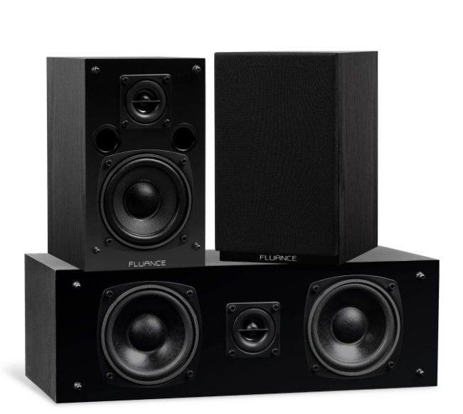 Photo 1 of Fluance Elite High Definition Compact Surround Sound Home Theater 5.0 Channel Speaker System Including 2-Way Bookshelf, Long speaker 