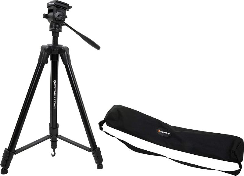 Photo 1 of Celestron Ultima Pan Tilt Head Tripod - Excellent Choice for a Spotting Scope, Binocular or Camera (93612),Black
