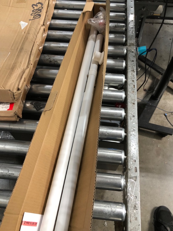 Photo 1 of Room Divider Tension Curtain Rod,Room Divider Rod,Adjustable Spring Windows Curtain Rods,No Drilling,Non-Fall Down Curtain Rod-43-83 Inchs,White 43-83 Inches White