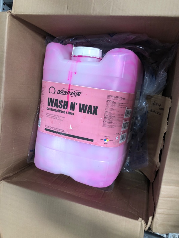 Photo 2 of *USED*  Nanoskin WASH N' WAX Wash & Wax with Carnauba 5 Gallons - Car Wash and Car Wax Cleans & Shines in One Step | Works with Foam Cannon, Foam Gun, Bucket Washes, Pressure Washer | Carnauba Wax Protection