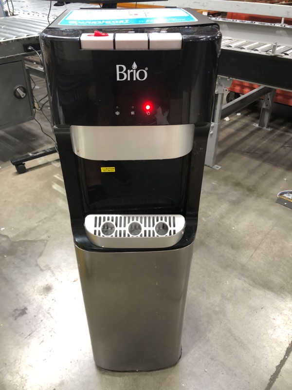 Photo 3 of Brio CLBL420V2 Bottom Loading Water Cooler Dispenser for 3 & 5 Gallon Bottles - 3 Temperatures with Hot, Room & Cold Spouts, Child Safety Lock