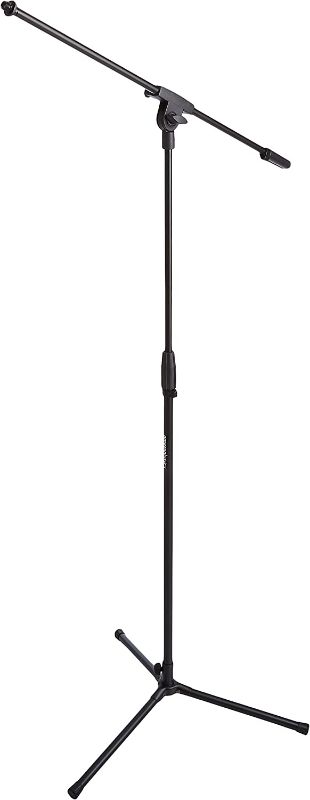 Photo 1 of 
Amazon Basics Adjustable Boom Height Microphone Stand with Tripod Base, Up to 85.75 Inches - Black
Style:Microphone Stand without Mic Clip